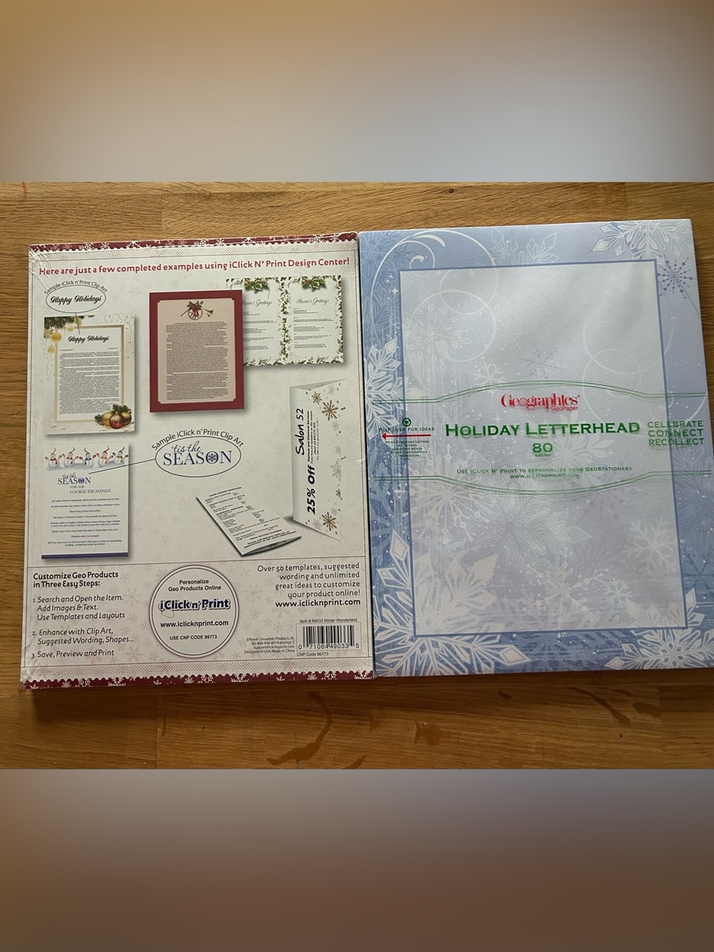 Winter Snowflakes Holiday Blue 8 1/2 X 11 printer paper. 2 New Packs total 160